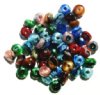 25 5x7mm Faceted Satin Marble Donut Beads Mix Pack